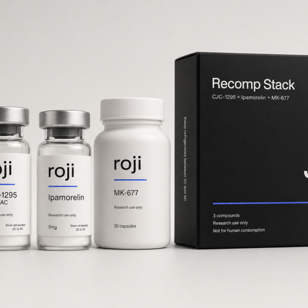 Roji Peptides ROJI-RECOMP-001 vial and box